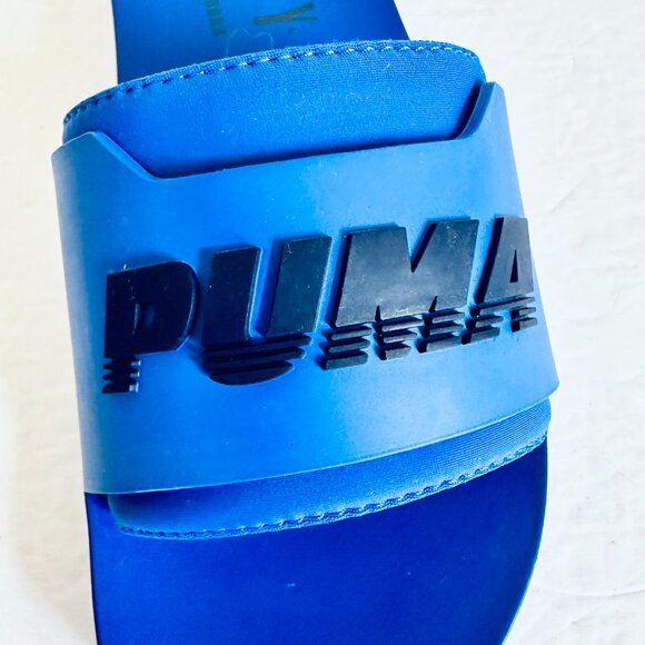 LIKE NEW PUMA X FENTY BY RIHANNA BLUE SLIDES SLIPPERS - Picture 7 of 11